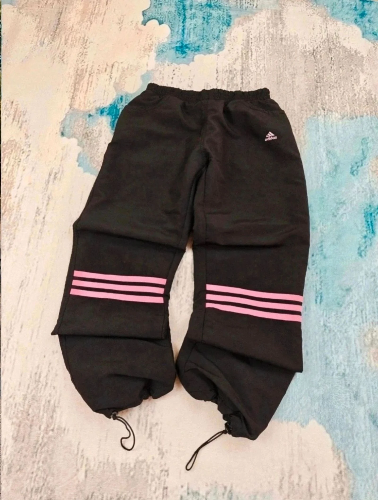 Calças de Treino Adidas 3-Stripes Vintage Y2K Preto Rosa XS – photo 2